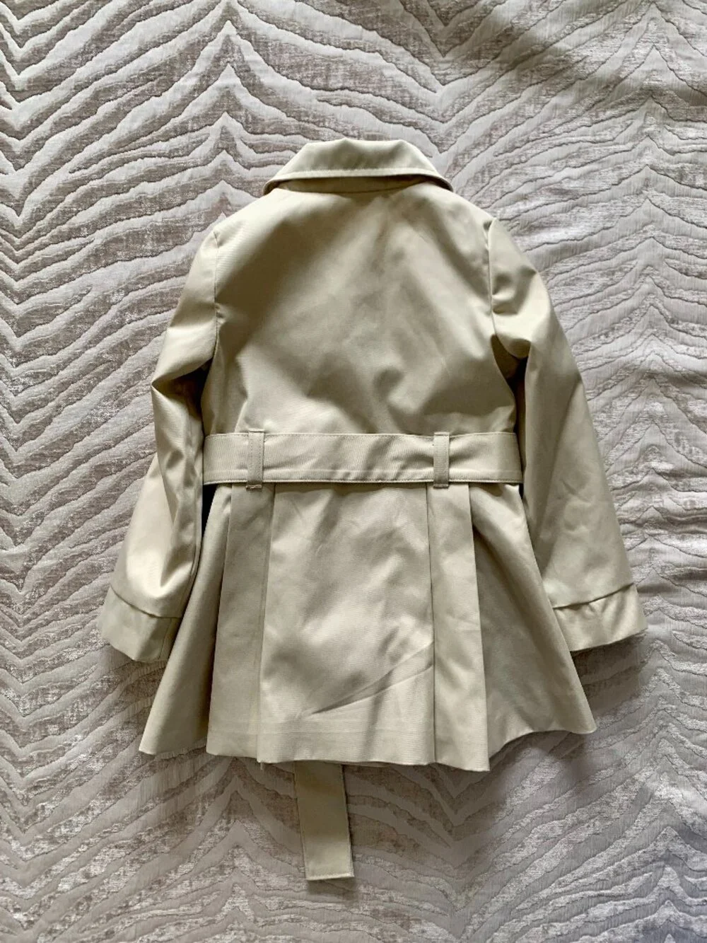 Tahari 2T Double-Breasted Coat | Beige Trench Coat - Picture 2 of 6